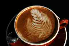 A picture of a flat white coffe